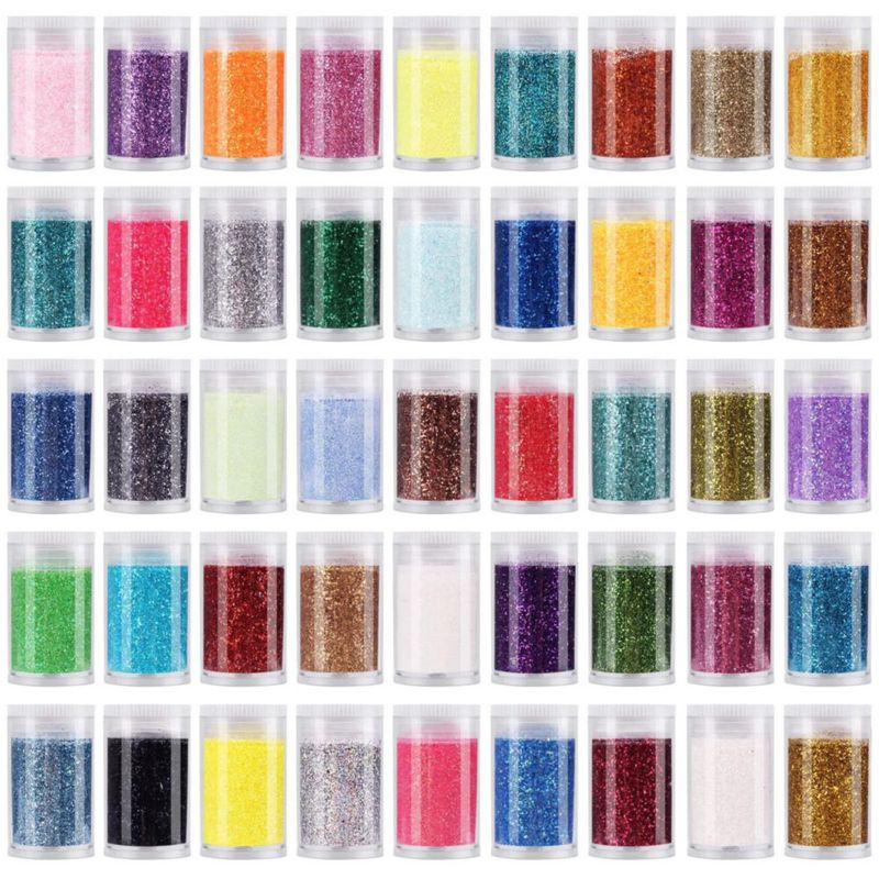Pack de Brillantina LICOOL 45 Colores Fina Holográfica DIY