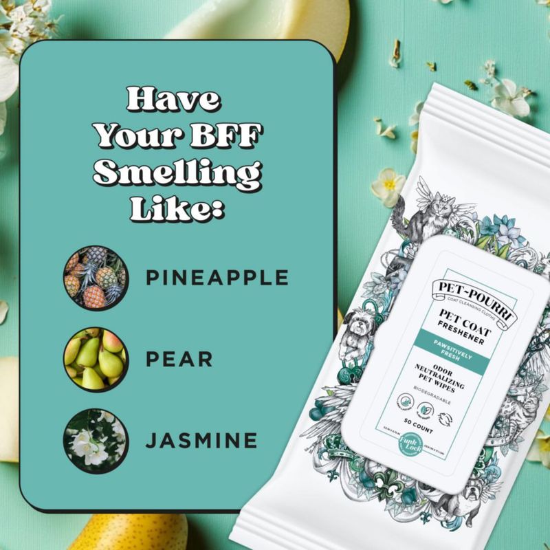 Toallitas Desodorantes para Mascotas Poo-Pourri Pawsitively Fresh a Base de Plantas
