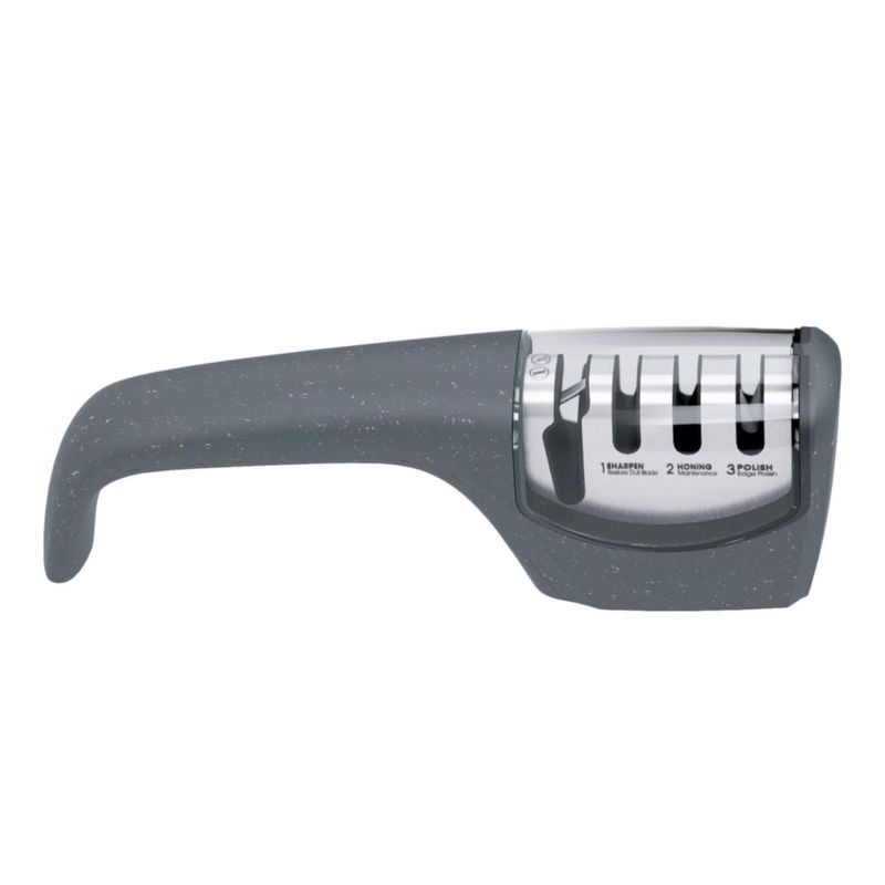 Afilador de cuchillos Zyliss de mano – 4 ranuras para tijeras cuchillos dentados cuchillas lisas y pulido