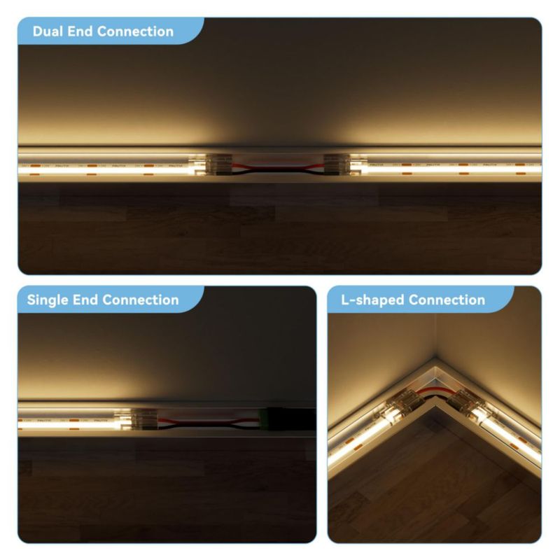 Conectores LED PAUTIX 8 mm 2 pines 20 uds cable de 305 cm