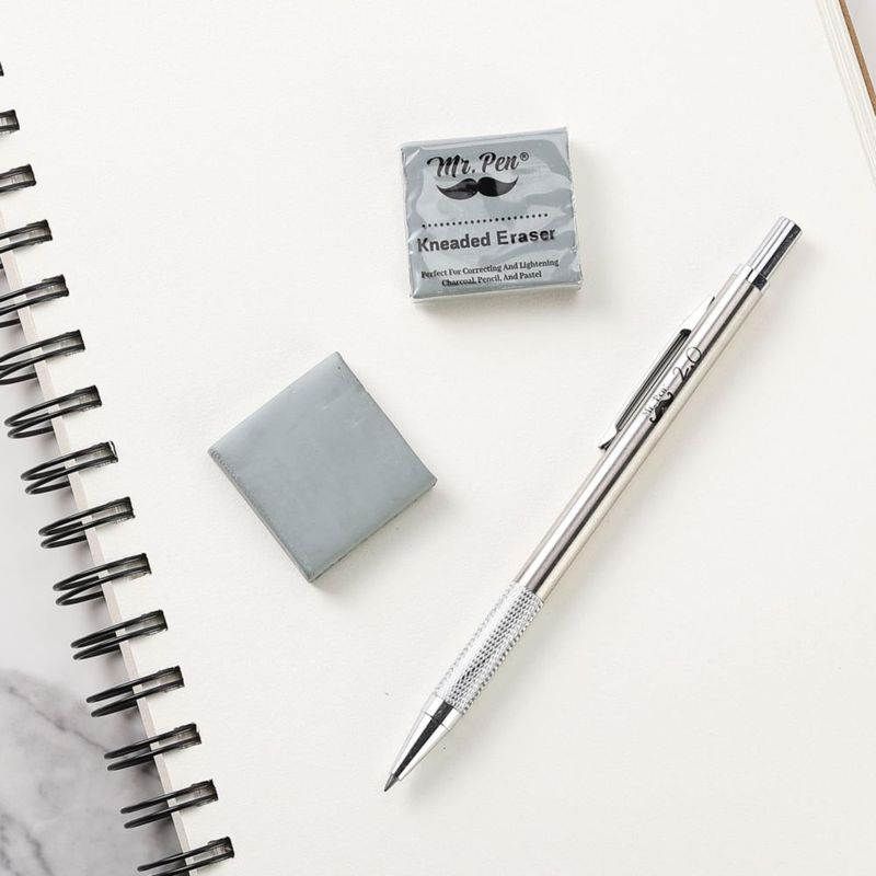 Goma de borrar Mr. Pen 4 cm x 3 cm 18 unidades gris