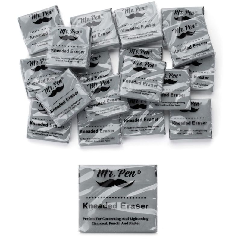 Goma de borrar Mr. Pen 4 cm x 3 cm 18 unidades gris