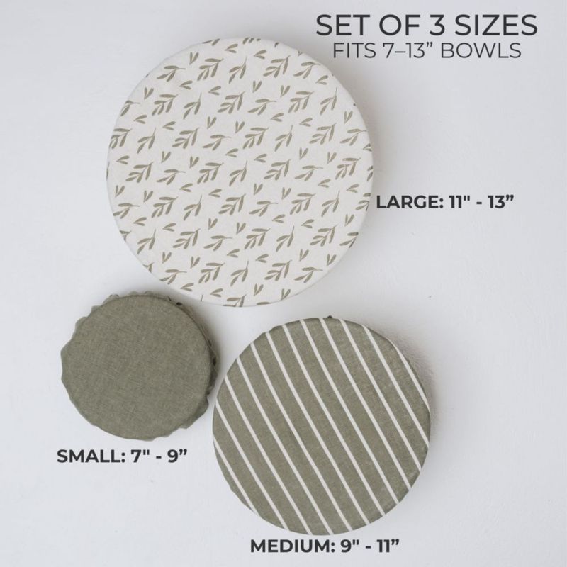 Set de 3 Tapas Reutilizables para Recipientes de Lino y Algodón KIBAGA