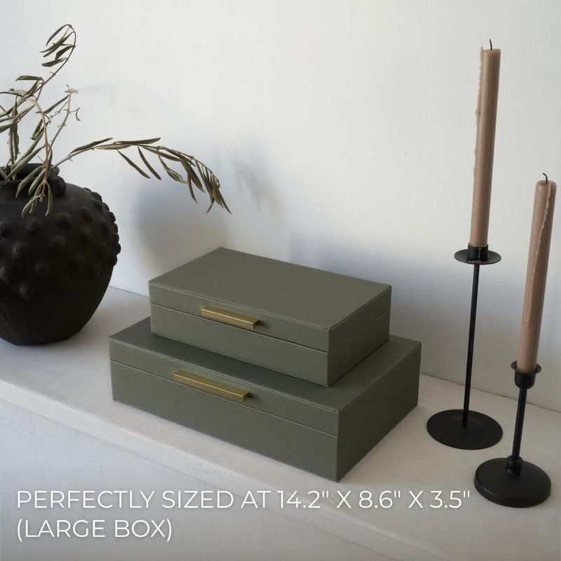 Cajas decorativas de almacenamiento ZICOTO de cuero PU set de 2