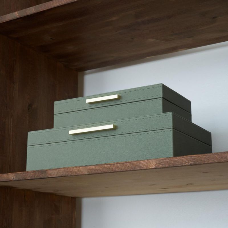 Cajas decorativas de almacenamiento ZICOTO de cuero PU set de 2