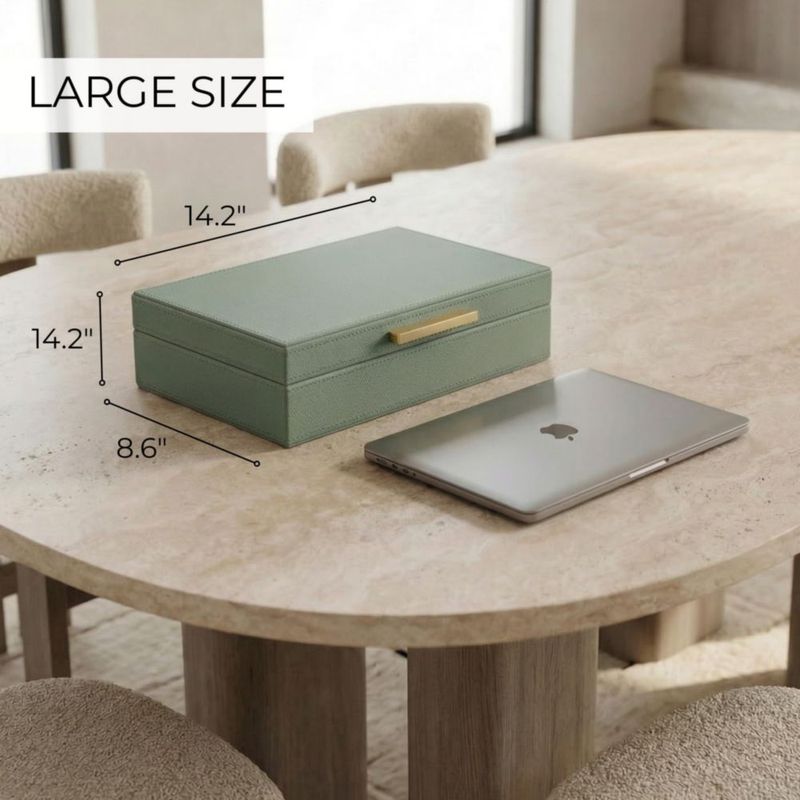 Cajas decorativas de almacenamiento ZICOTO de cuero PU set de 2