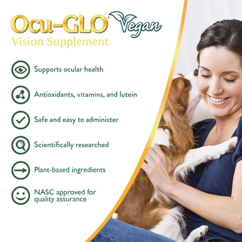 Suplemento Ocu-GLO Vegan Vision para perros y gatos adultos 90 cápsulas