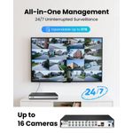 DVR ZOSI H.265+ 1080P de 16 canales con detección de personas y vehículos por IA