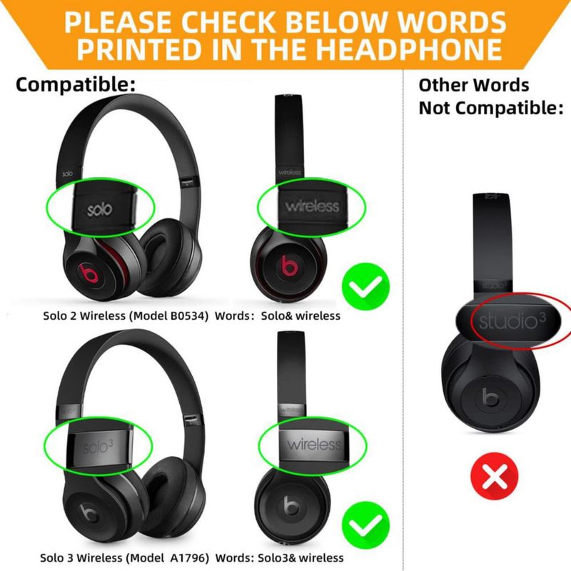 Almohadillas de repuesto YOCOWOCO para Beats Solo 2 y 3 Wireless