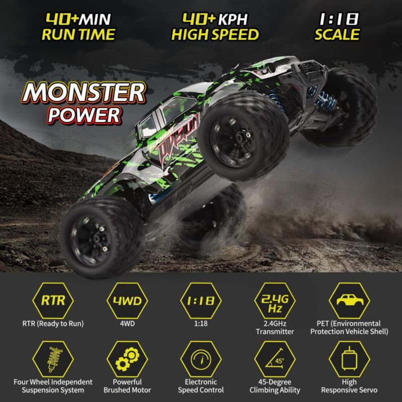 Auto RC TENSSENX 1:18 40 km/h 4x4 impermeable todoterreno