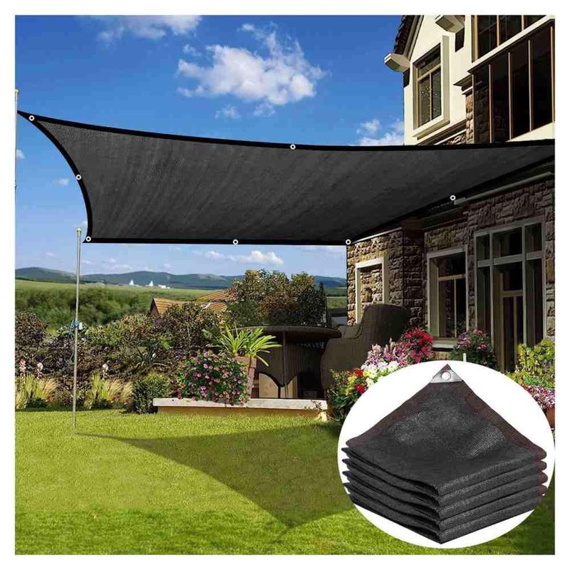 Malla Sombra Aksi Reforzada Negra 3 m Filtro UV Ojillos Cada 50 cm