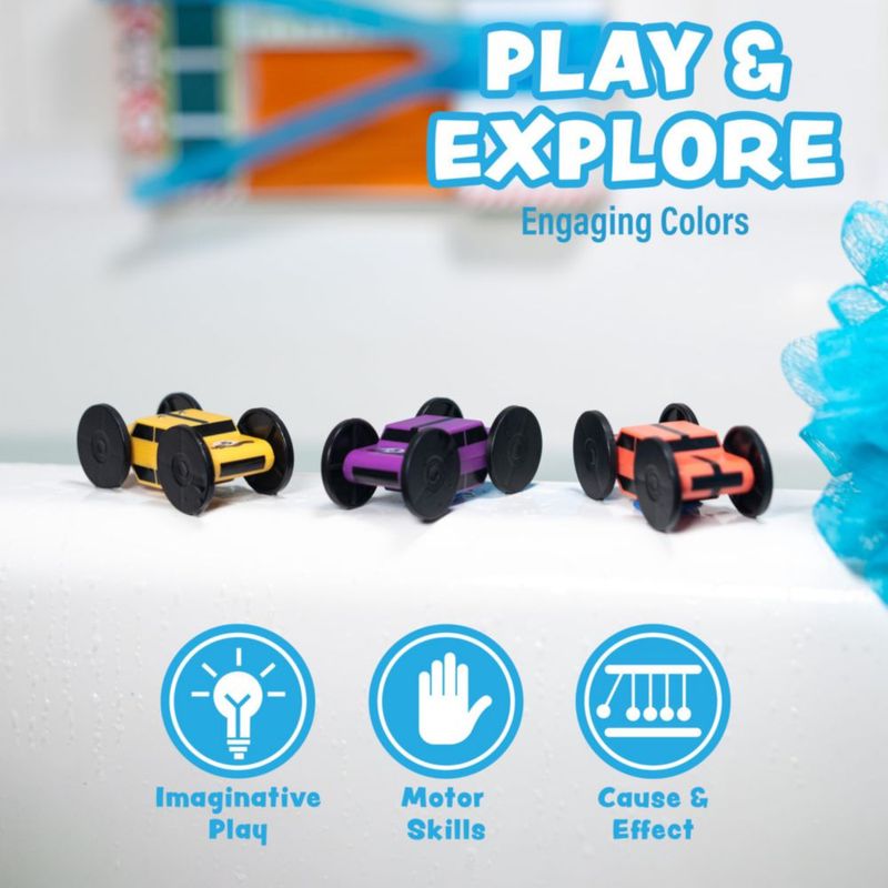 Juguete de baño Tub Works Splash Wheels - Pack de 3 con luces