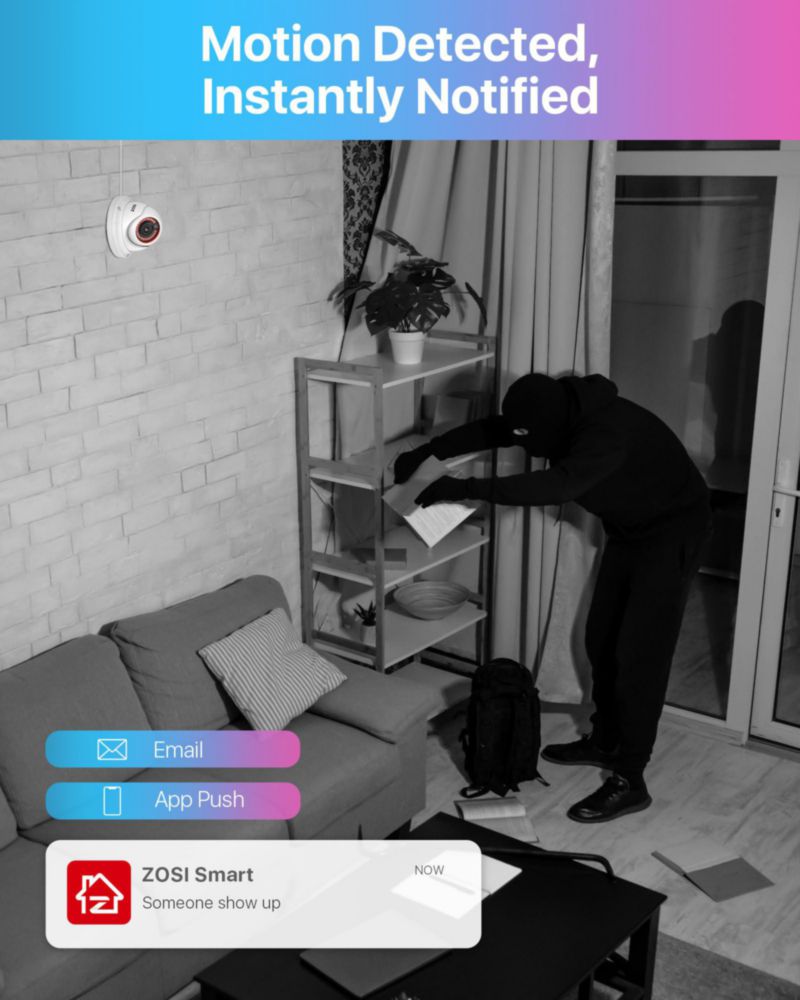 Sistema de cámaras de seguridad ZOSI 4K 8 canales 2 TB PoE tipo domo 5 MP