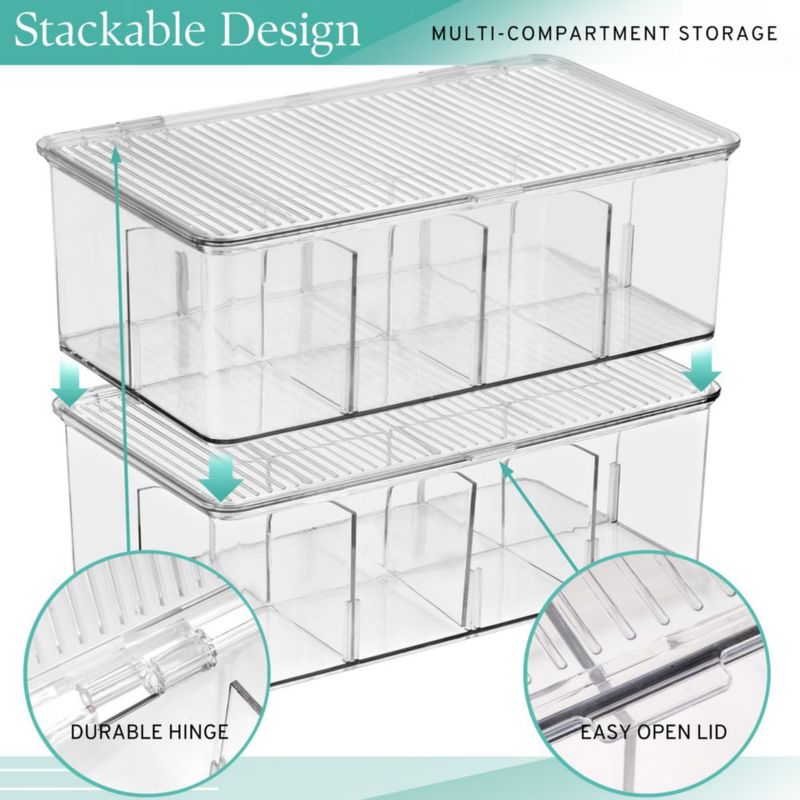 Organizador de bolsas de té Sorbus 2 unidades transparente con separadores
