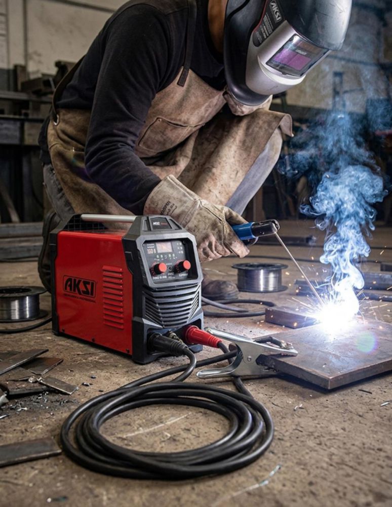 Soldadora Inversora MIG Aksi 130A Microalambre y Electrodo 3 en 1