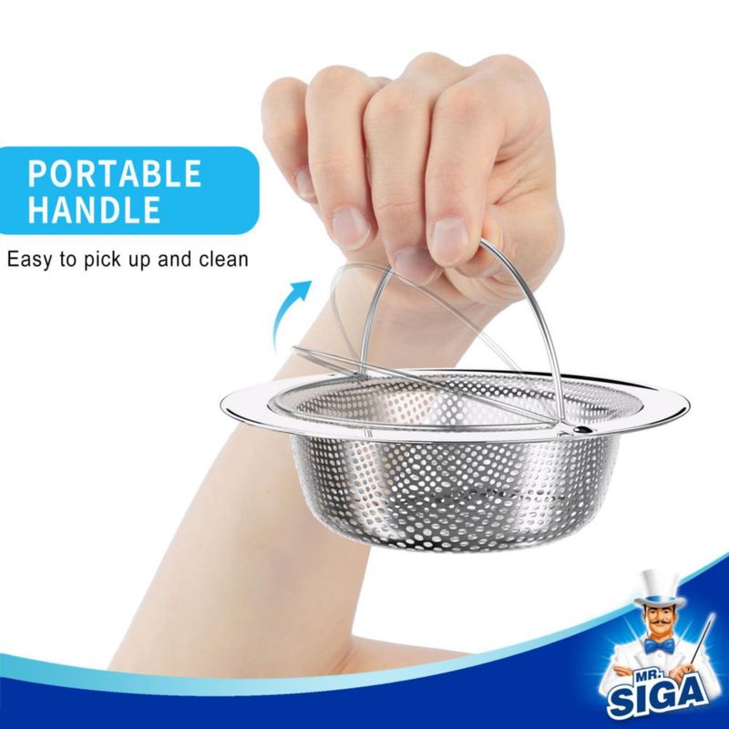Colador para fregadero MR.SIGA de acero inoxidable paquete de 2