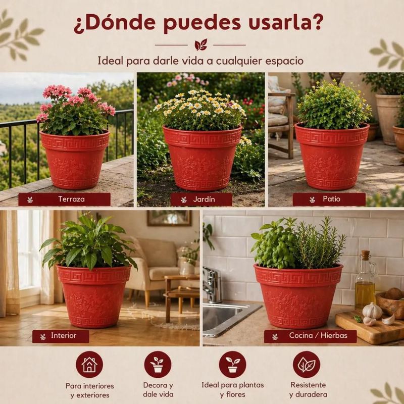 Maceta De Plastico Redondas Vivero Casa Jardín Resistente