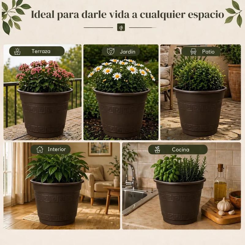 Maceta De Plastico Redondas Vivero Casa Jardín Resistente