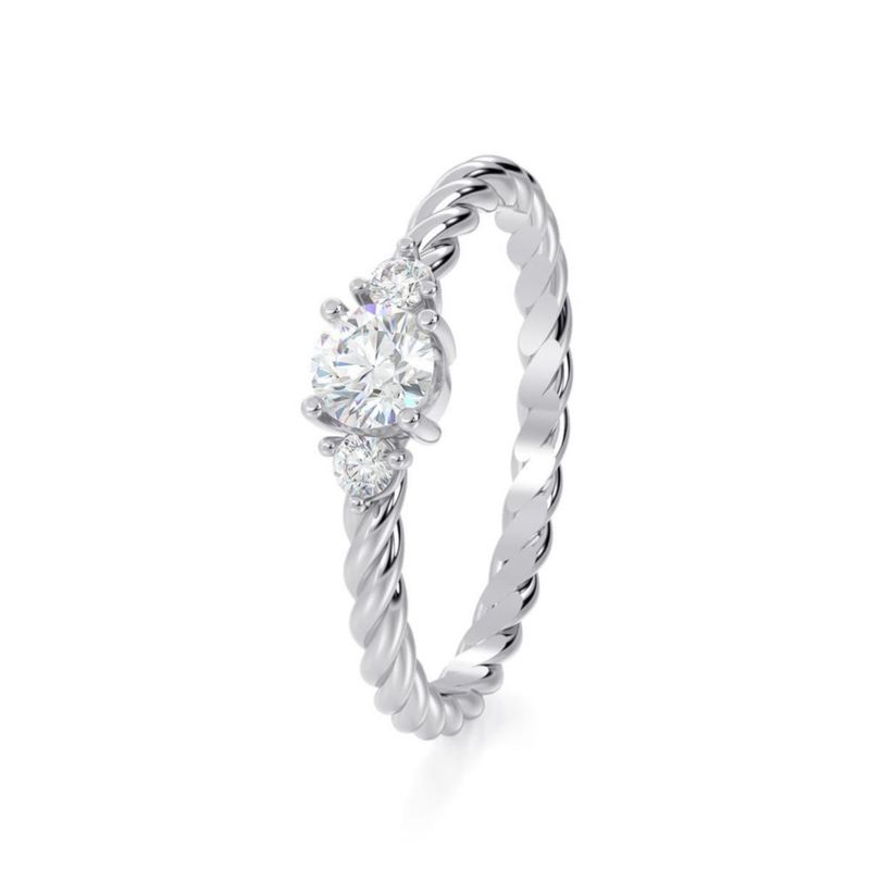 Anillo de Compromiso Tresse 10K Oro Blanco