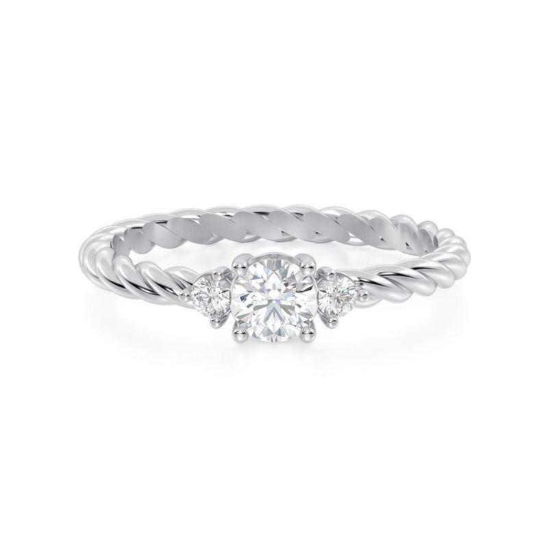 Anillo de Compromiso Tresse 10K Oro Blanco