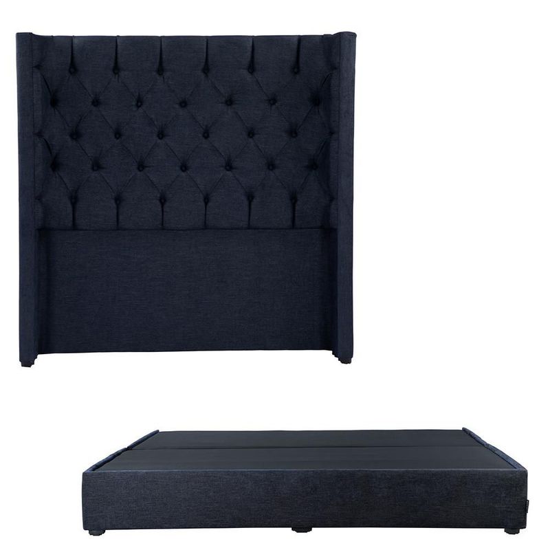 Cabecera King Size Tartuk Azul + Base Cama TRY