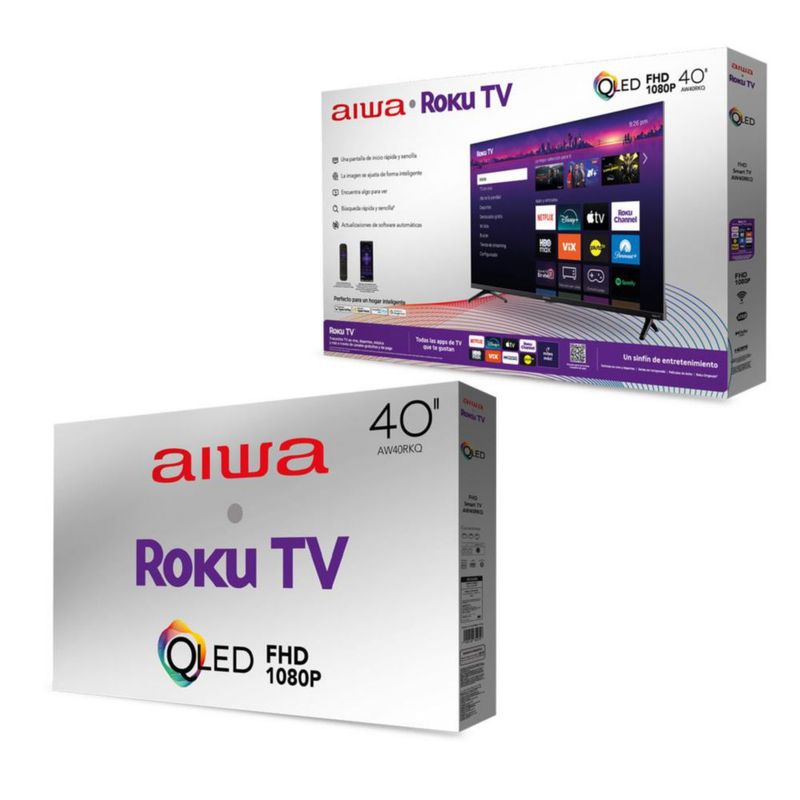 PANTALLA SMART TV AIWA 40 PULGADAS QLED FULL HD ROKU TV