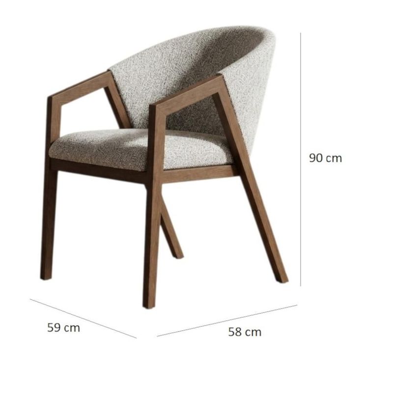 Comedor circular moderno cómodo de madera con 4 sillas color gris