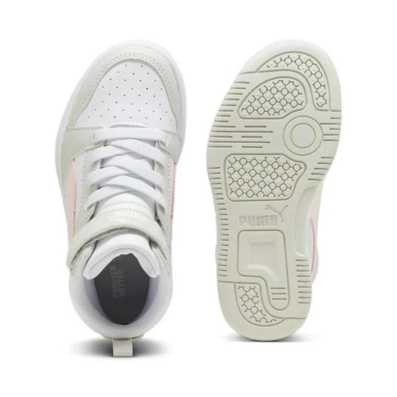 Tenis Puma Rebound V6 Mid AC PS Gris de Niñas 393832 04