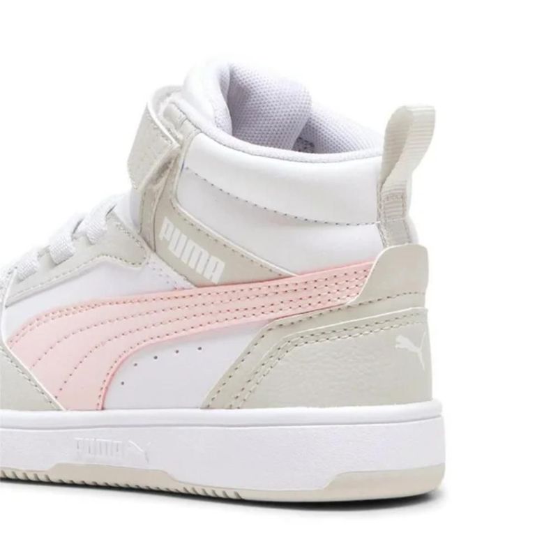 Tenis Puma Rebound V6 Mid AC PS Gris de Niñas 393832 04