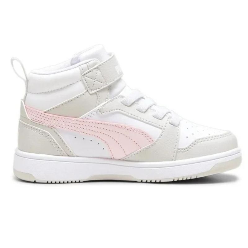 Tenis Puma Rebound V6 Mid AC PS Gris de Niñas 393832 04