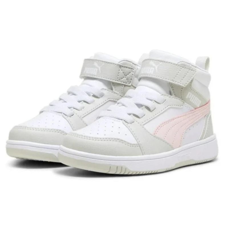 Tenis Puma Rebound V6 Mid AC PS Gris de Niñas 393832 04