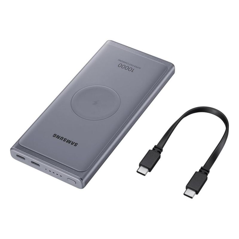 Cargador inalámbrico portátil Samsung 10000 mAh súper rápido de 25 W Paquete de batería USB-C Plateado EB-U3300XJEGUS