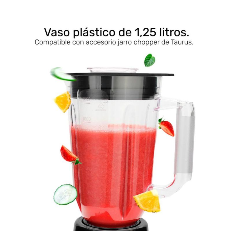 Licuadora Taurus Haley 500W Vaso 1.65L 4 Velocidades Negra
