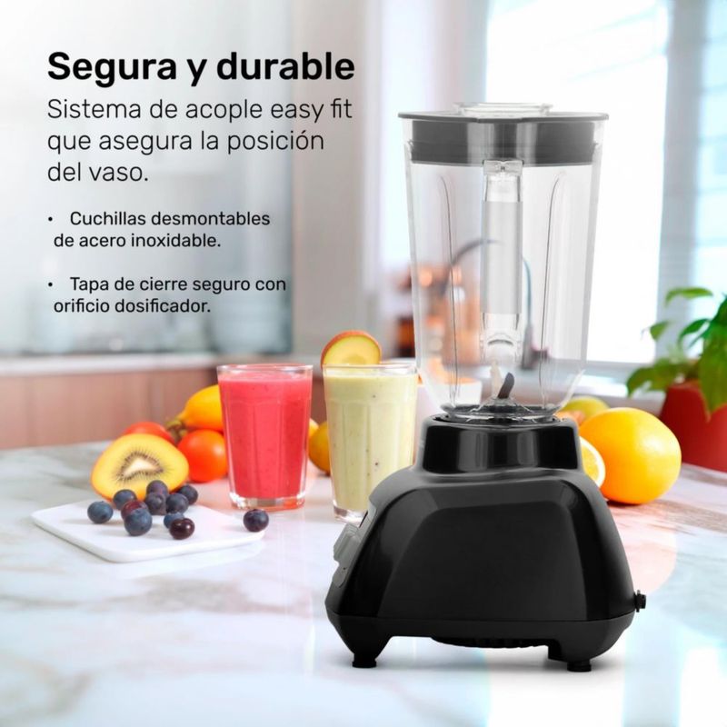 Licuadora Taurus Haley 500W Vaso 1.65L 4 Velocidades Negra
