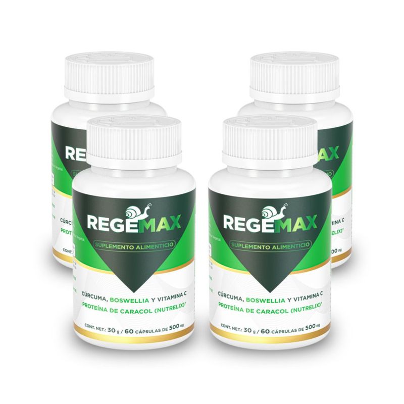 Suplemento Alimenticio Regemax Nutrelix + Boswellia Serrata + Cúrcuma 60 Cápsulas 30 Gramos 4 Pack