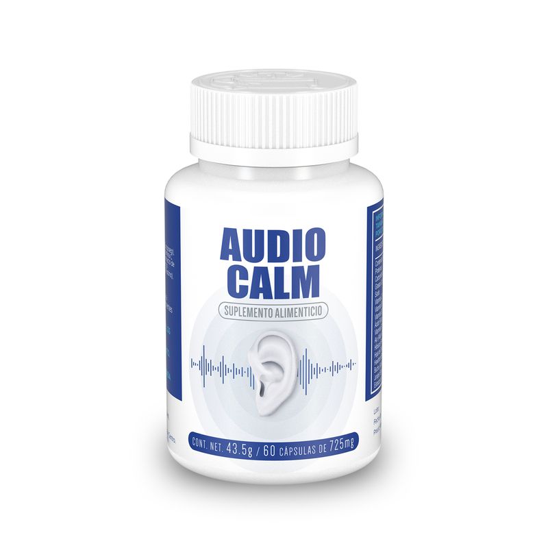 Suplemento Alimenticio Audio Calm Vitaminas B3, B6, B9, B12 + Vitamina C 60 Cápsulas 43.5 Gramos