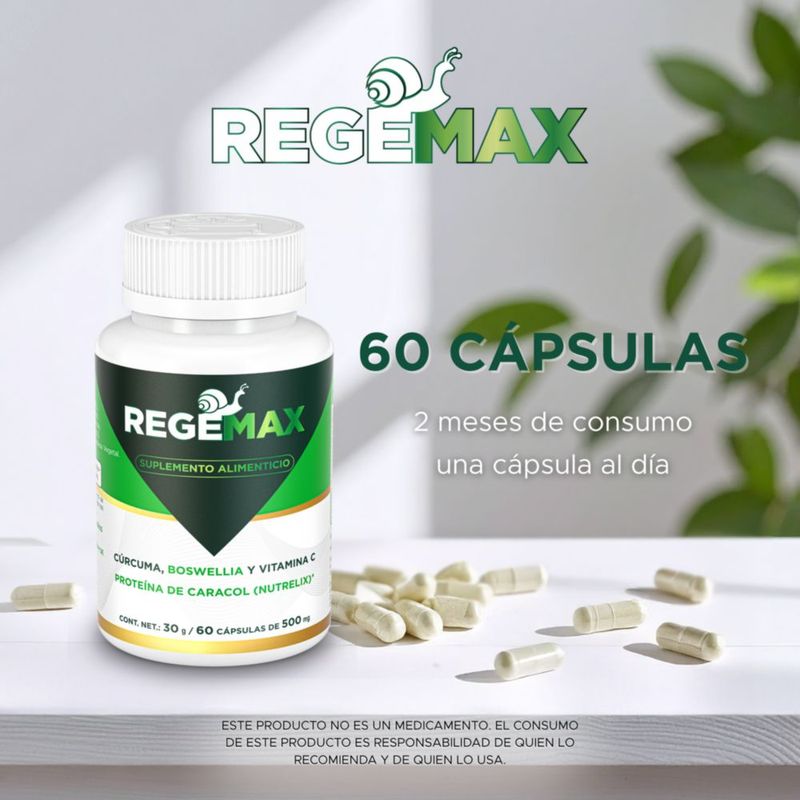 Suplemento Alimenticio Regemax Nutrelix + Boswellia Serrata + Cúrcuma 60 Cápsulas 30 Gramos 3 Pack