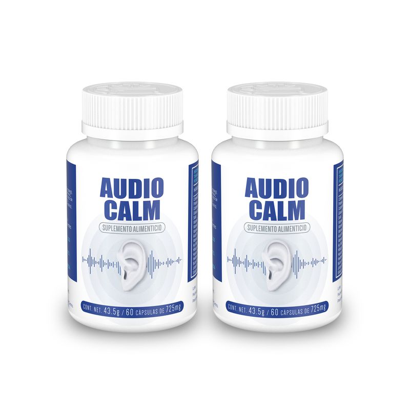 Suplemento Alimenticio Audio Calm Vitaminas B3, B6, B9, B12 + Vitamina C 60 Cápsulas 43.5 Gramos 2 Pack