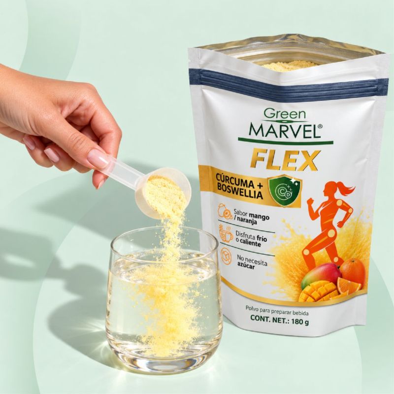 Green Marvel Flex Bebida En Polvo Con Colágeno Y Boswellia 2 Pack de 180 Gramos