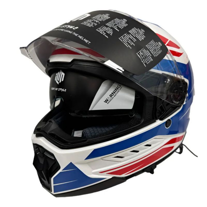Casco ILM MF568 Veloce Red Blue EG Azul