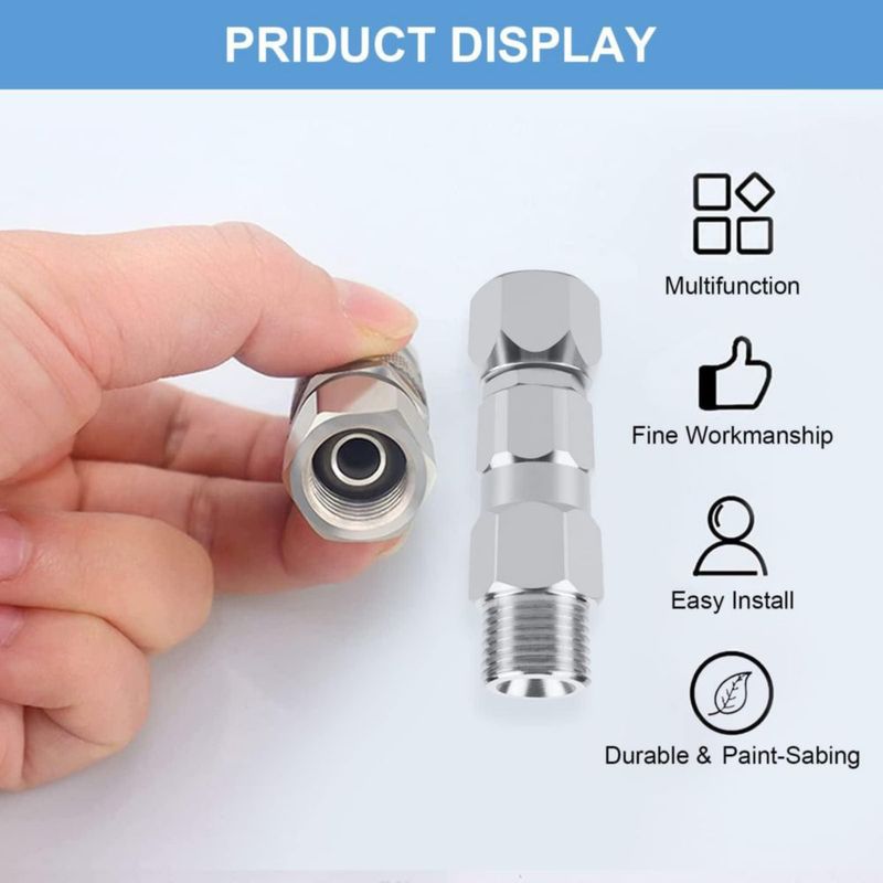 Conector giratorio para pulverizador ZHUITU 360° 1/4" de acero inoxidable