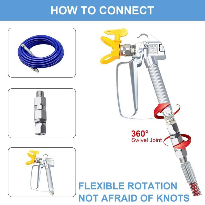 Conector giratorio para pulverizador ZHUITU 360° 1/4" de acero inoxidable
