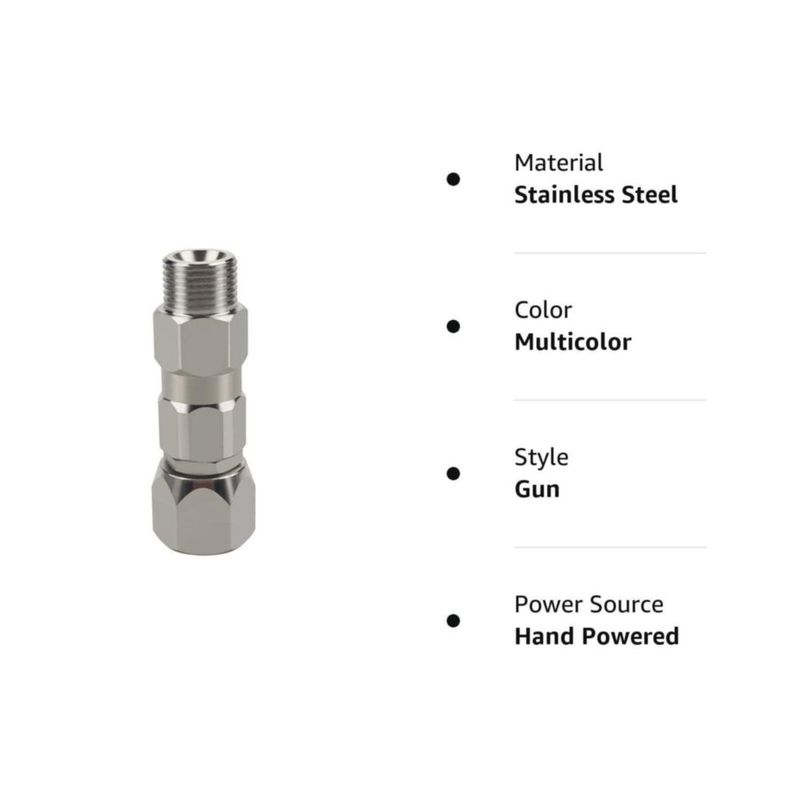 Conector giratorio para pulverizador ZHUITU 360° 1/4" de acero inoxidable