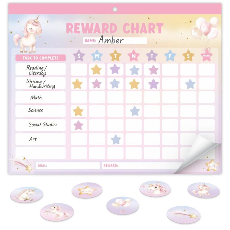 Tablero de Recompensas ZICOTO Unicornio para Niños