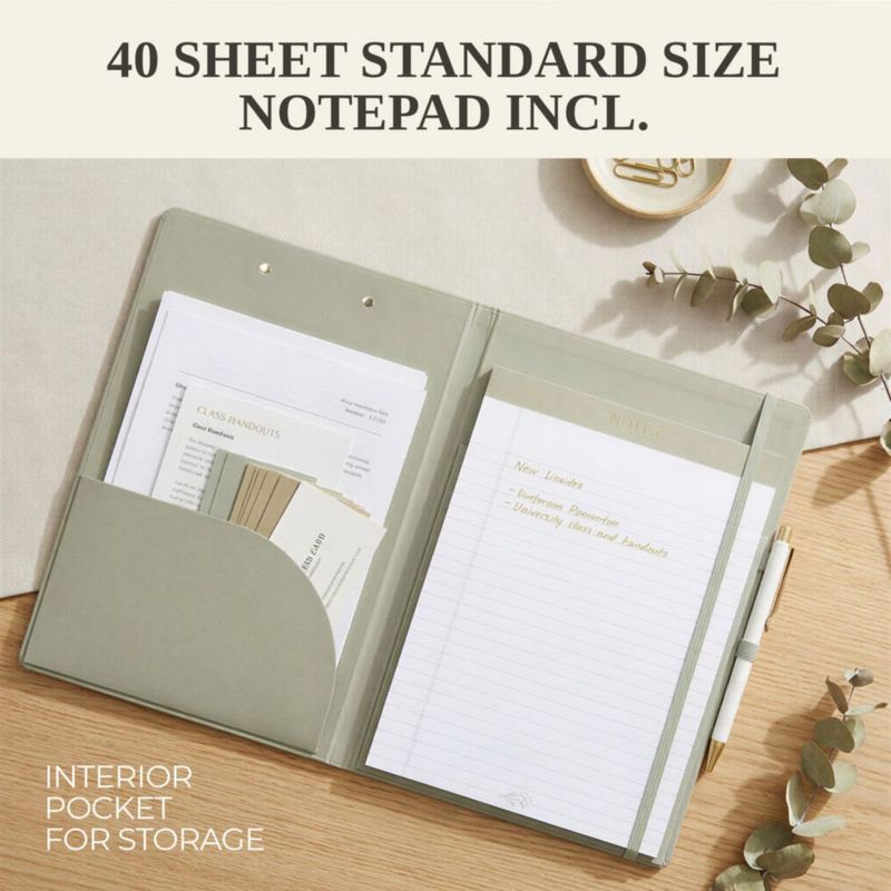 Portapapeles ZICOTO 33 × 24 × 2 cm con Bloc de Notas Rayado