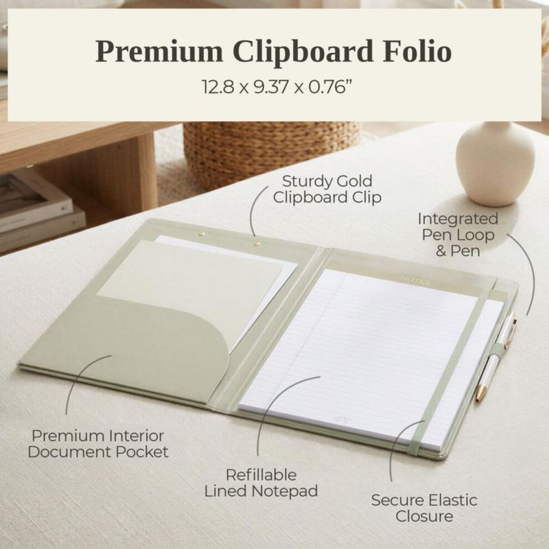 Portapapeles ZICOTO 33 × 24 × 2 cm con Bloc de Notas Rayado