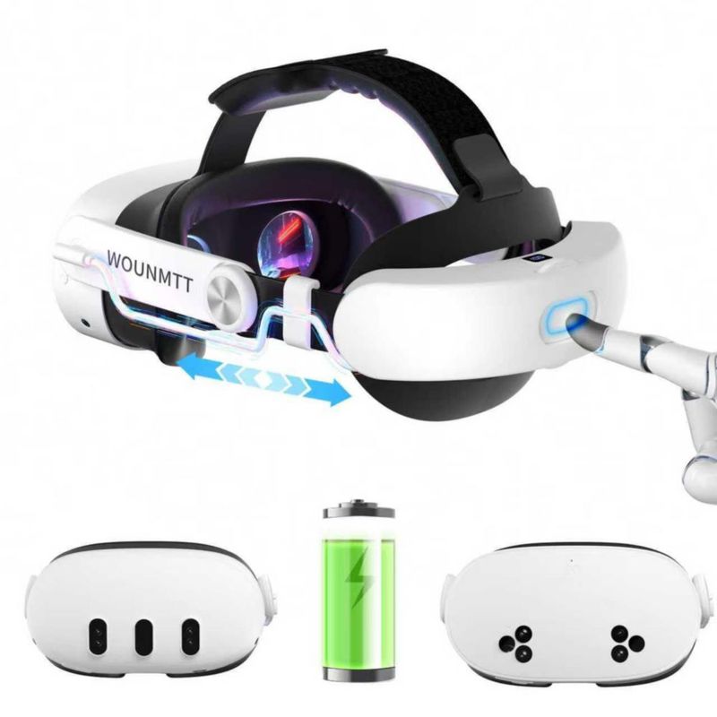 Correa para la cabeza Oculus Meta Quest 3/3S con batería y cojín trasero