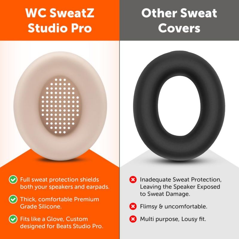 Cubierta de almohadilla para auriculares WC SweatZ Studio Pro de silicona