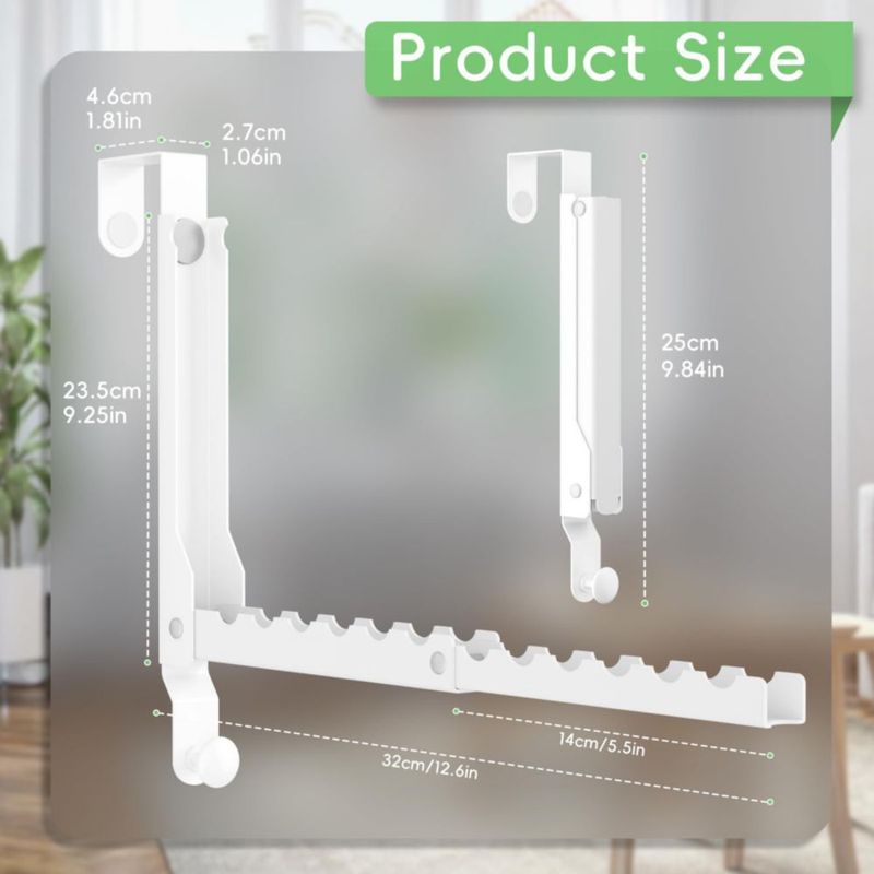 Ganchos para colocar sobre la puerta WLCSNG 11 soportes blanco pack de 2