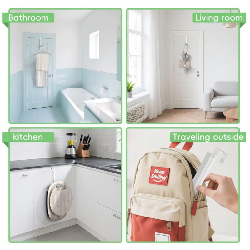 Ganchos para colocar sobre la puerta WLCSNG 11 soportes blanco pack de 2